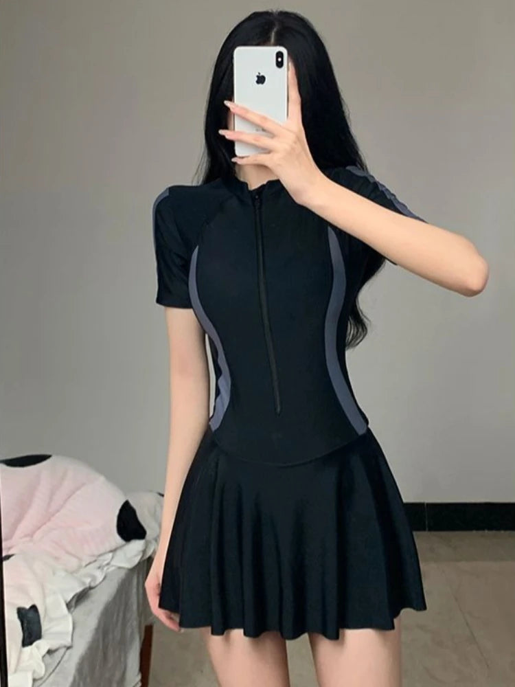 Women's Modest Skirted One-Piece Swimsuit