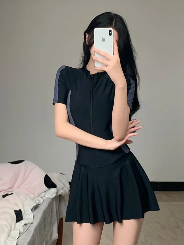 Women's Modest Skirted One-Piece Swimsuit