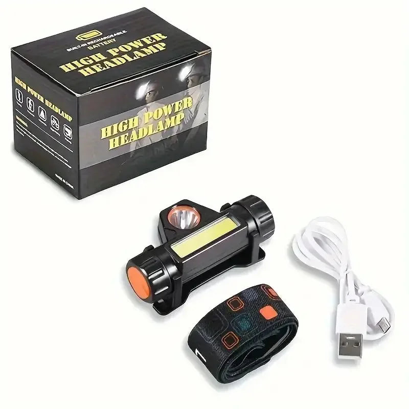 Rechargeable COB LED Waterproof Headlamp