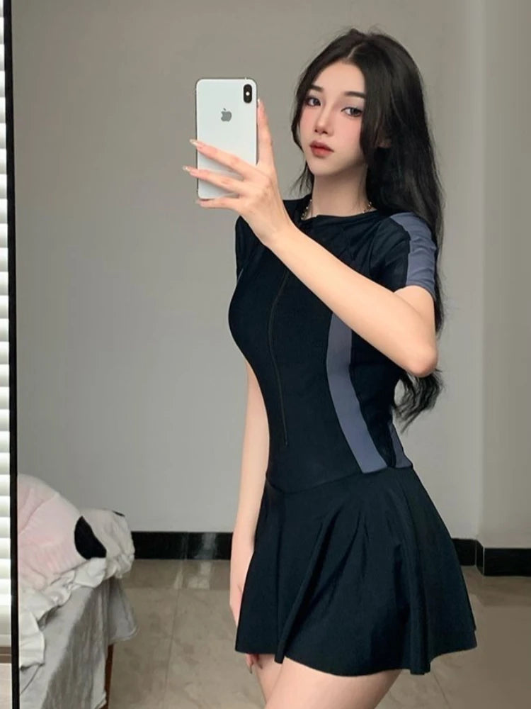Women's Modest Skirted One-Piece Swimsuit