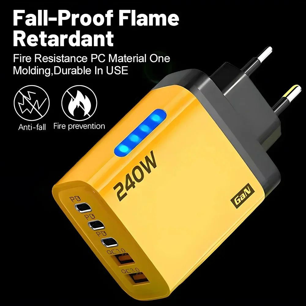 240W GaN 5-in-1 USB-C Fast Charger