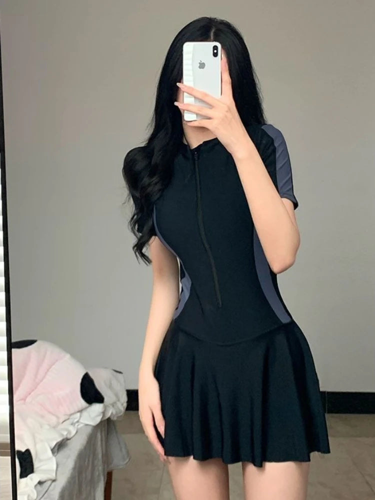 Women's Modest Skirted One-Piece Swimsuit