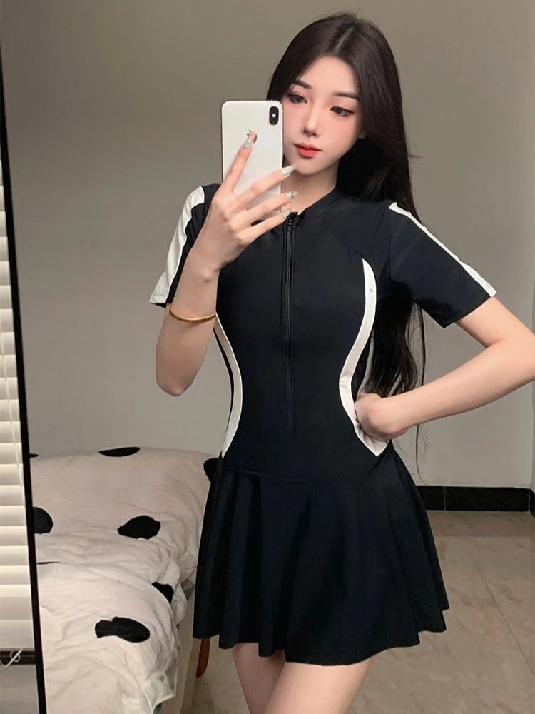 Women's Modest Skirted One-Piece Swimsuit